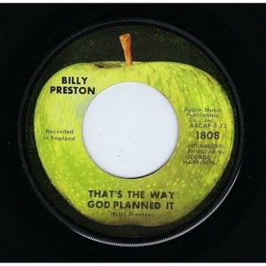 Billy Preston ‎45 That's The Way God Planned It/What About You on Apple VG Soul